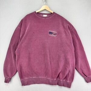VTG Marthas Vineyard Oarsman Crewneck Sweatshirt Mens XL Mauve Faded Thick Terry